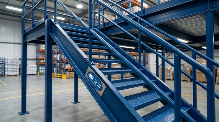 Cầu thang và lan can an toàn của kệ sàn mezzanine
