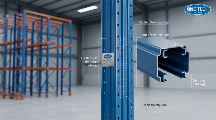 Chân trụ chịu lực của kệ drive in tải trọng nặng