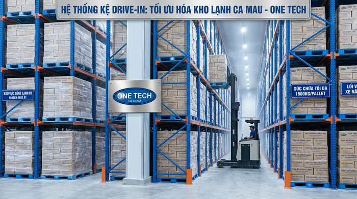 Kệ Drive In cho kho lạnh thủy sản tại Cà Mau giúp tăng mật độ lưu trữ