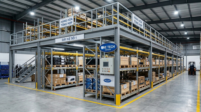 Kệ sàn mezzanine push back tối ưu lưu trữ pallet