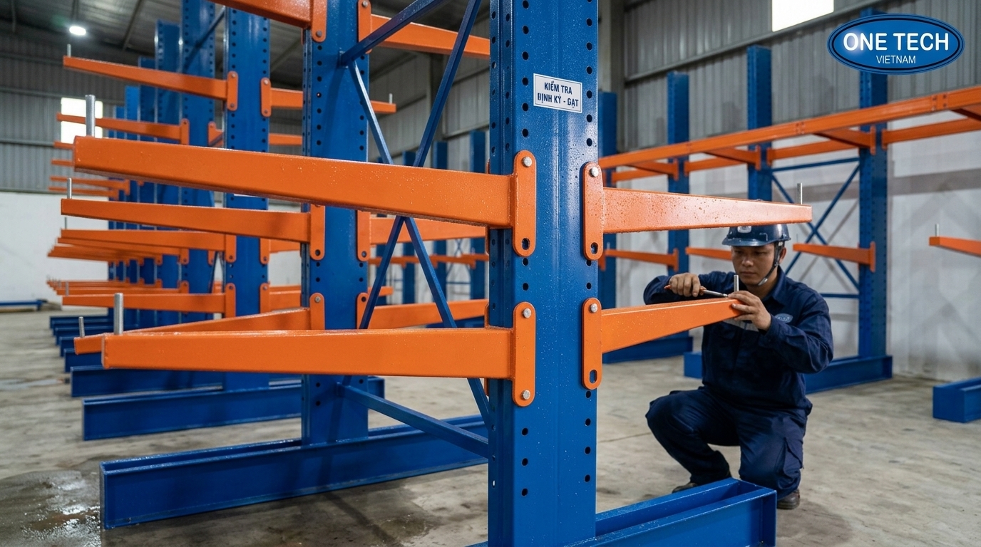 Bảo trì kệ cantilever trong môi trường kho ẩm tại Cà Mau
