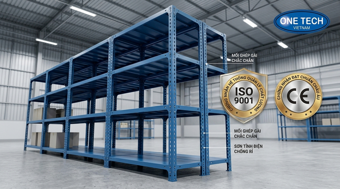 Chứng nhận ISO 9001 và CE cho sản phẩm kệ sắt v lỗ