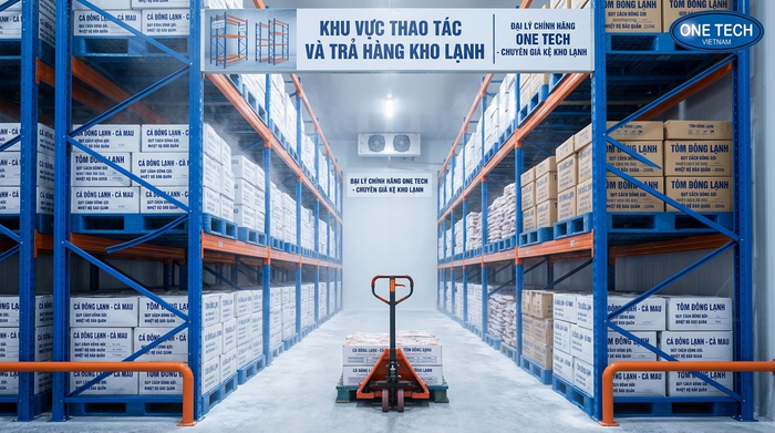 Kệ kho lạnh cho hàng thủy sản Cà Mau Kệ kho lạnh cho hàng thủy sản trong kho trung chuyển Cà Mau