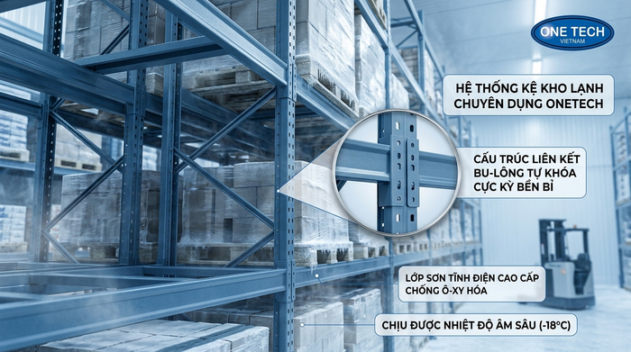 Kệ kho lạnh tải nặng chịu nhiệt độ âm sâu