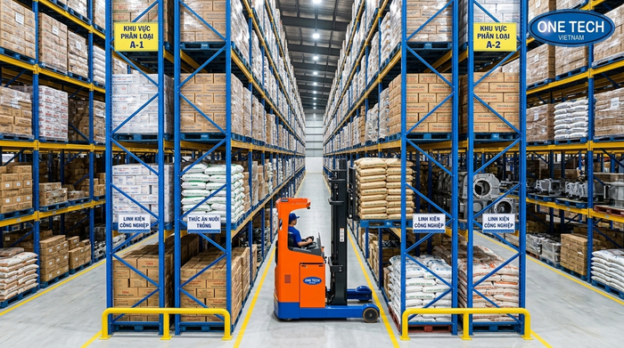 Kệ Narrow Aisle Cà Mau tối ưu diện tích kho pallet Hệ thống Kệ Narrow Aisle Cà Mau trong kho pallet lối đi hẹp