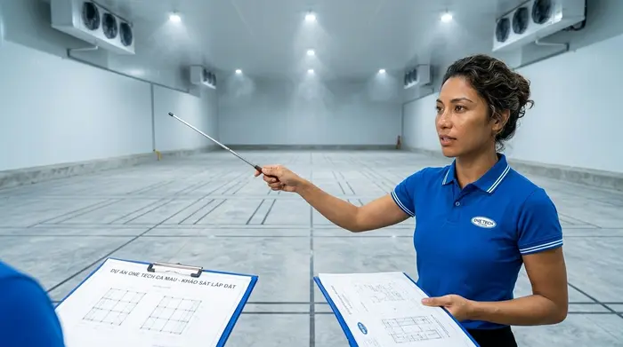 Khảo sát kho trước khi lắp đặt kệ Push Back Cà Mau