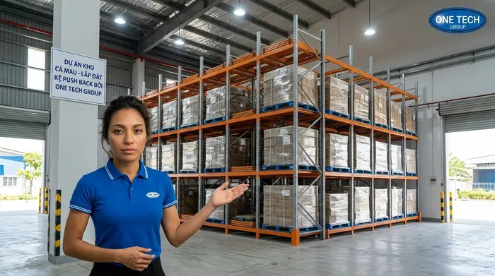 Liên hệ tư vấn lắp đặt kệ Push Back Cà Mau tại OneTech Group