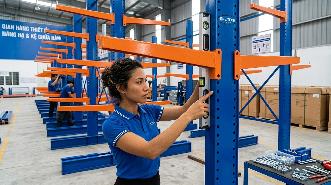 Lắp đặt kệ tay đỡ Cà Mau trong kho công nghiệp