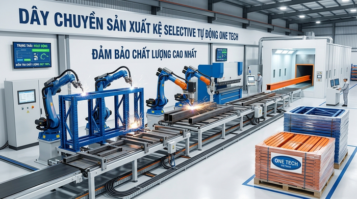 Dây chuyền sản xuất kệ Selective hiện đại tại nhà máy OneTech