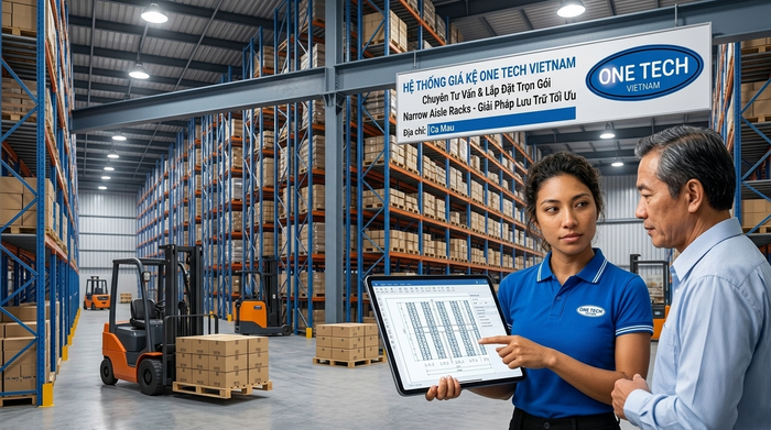 Tư vấn Kệ Narrow Aisle Cà Mau bởi OneTech OneTech tư vấn thiết kế và lắp đặt Kệ Narrow Aisle Cà Mau