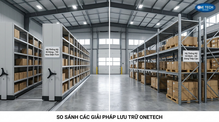 So sánh kệ di động và kệ tĩnh Cà Mau So sánh kệ di động và kệ tĩnh trong kho hàng