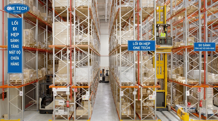 Khác biệt giữa kệ selective và kệ narrow aisle So sánh kệ selective và kệ narrow aisle trong kho hàng