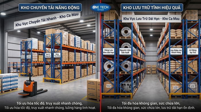 Khác biệt giữa kho trung chuyển và kho lưu trữ So sánh kho trung chuyển và kho lưu trữ thông thường tại Cà Mau