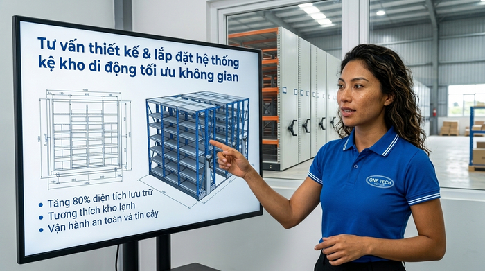 Tư vấn kệ kho di động Cà Mau OneTech Tư vấn thiết kế và lắp đặt kệ kho di động tại Cà Mau