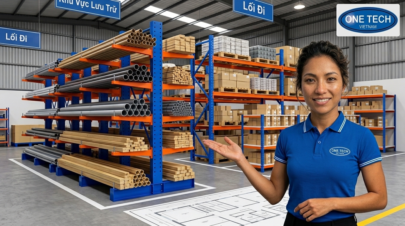 Tư vấn thiết kế Kệ tay đỡ Cà Mau theo mặt bằng kho thực tế