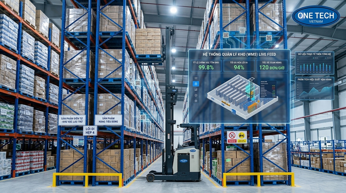 Kệ narrow aisle kết hợp WMS trong kho Cà Mau Kết hợp phần mềm WMS với hệ thống kệ narrow aisle trong kho