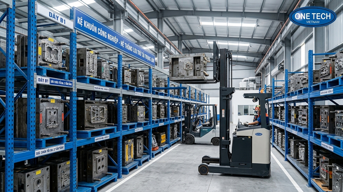 Xe nâng vận hành cùng hệ Kệ Khuôn Cà Mau