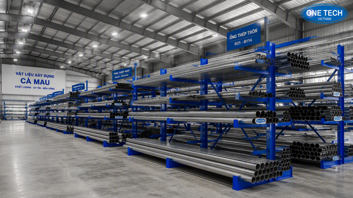 Kệ để ống thép Cà Mau cho kho vật liệu xây dựng Kệ để ống thép Cà Mau cho kho vật liệu xây dựng