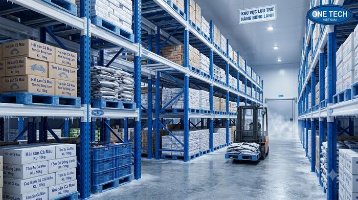 Kệ kho lạnh cho nhà máy thủy sản Cà Mau