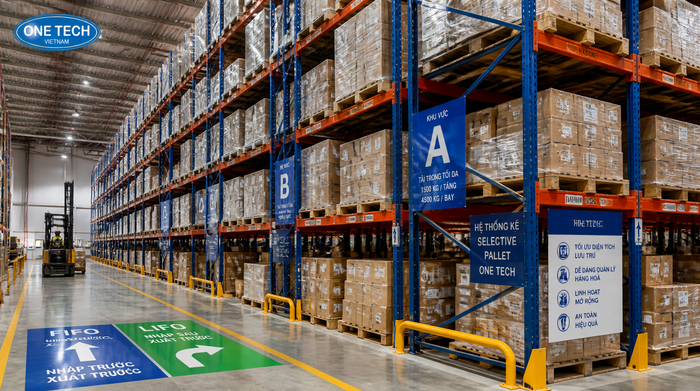 Kệ pallet selective cho kho logistics tại Cà Mau
