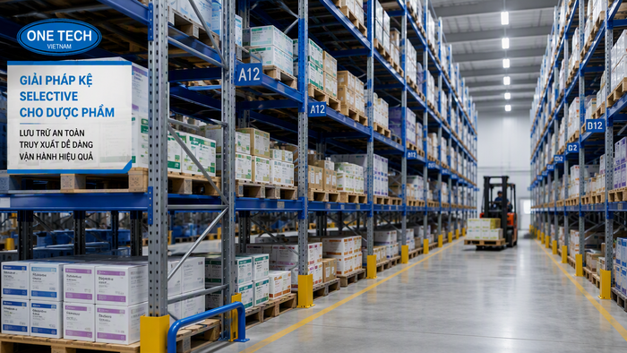 Kệ Selective cho kho dược phẩm pallet Cà Mau Kệ Selective kho dược phẩm Cà Mau lưu trữ pallet tải trọng nặng