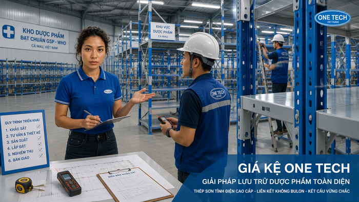 Quy trình lắp đặt kệ kho dược phẩm Cà Mau Quy trình lắp đặt kệ kho dược phẩm Cà Mau từ khảo sát đến nghiệm thu