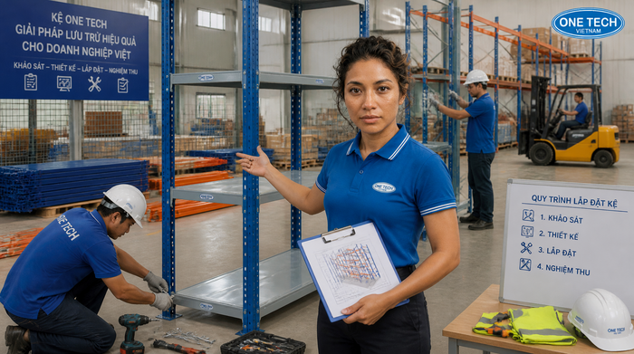 Quy trình lắp đặt kệ kho logistics Cà Mau
