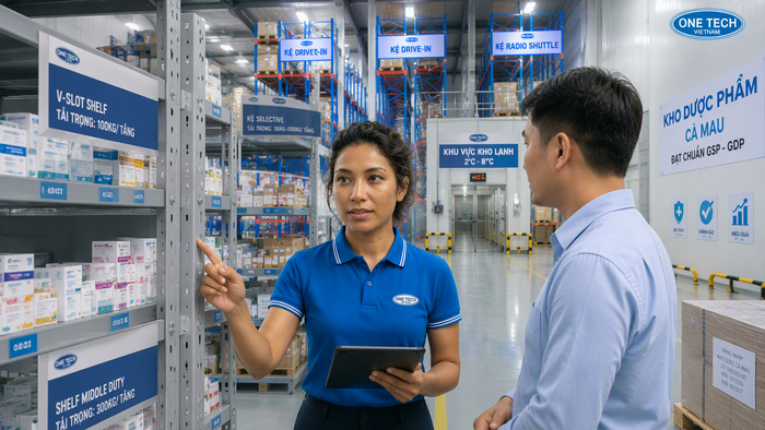 Tư vấn kệ kho dược phẩm Cà Mau OneTech Tư vấn kệ kho dược phẩm Cà Mau bởi Kệ kho hàng Cà Mau trực thuộc tập đoàn OneTech