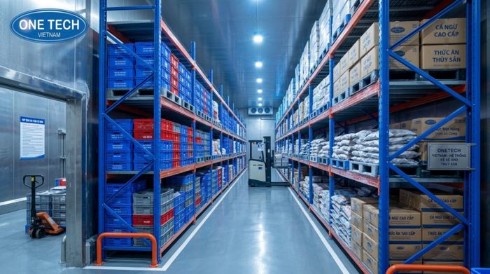 Kệ trung tải cho kho lạnh và kho phụ trợ thủy sản tại Cà Mau