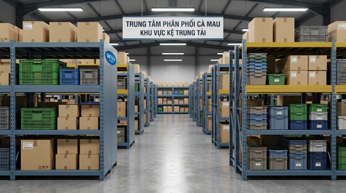 Kệ trung tải giá rẻ Cà Mau cho kho hàng tổng hợp